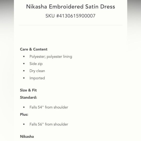 Anthropologie  Nikasha Embroidered Satin Dress/ size M - Picture 4 of 10